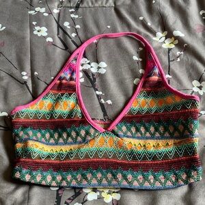 Multicolor halter top